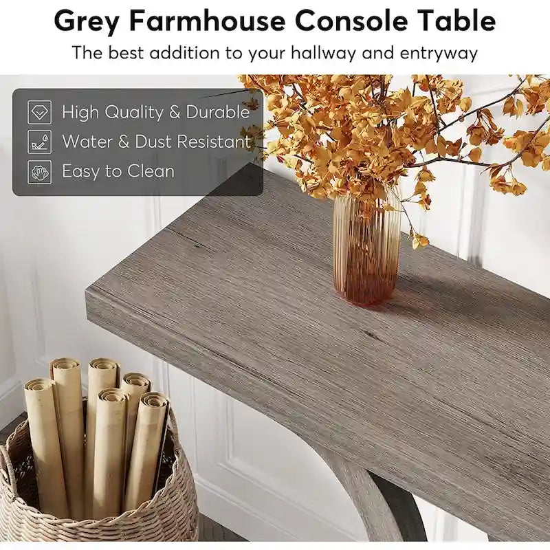 Table console de ferme 55 po avec pieds en U