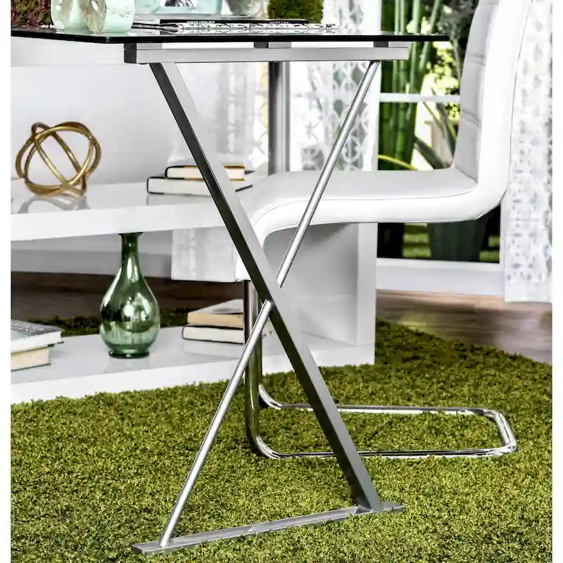 Bureau d'ordinateur convertible 59 po avec plateau en verre