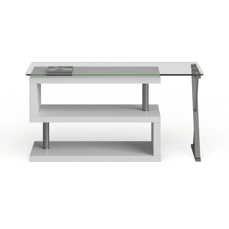 Bureau d'ordinateur convertible 59 po avec plateau en verre