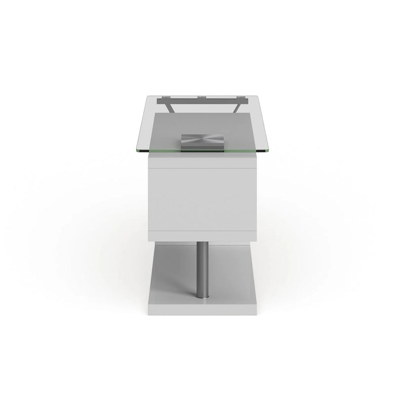 Bureau d'ordinateur convertible 59 po avec plateau en verre