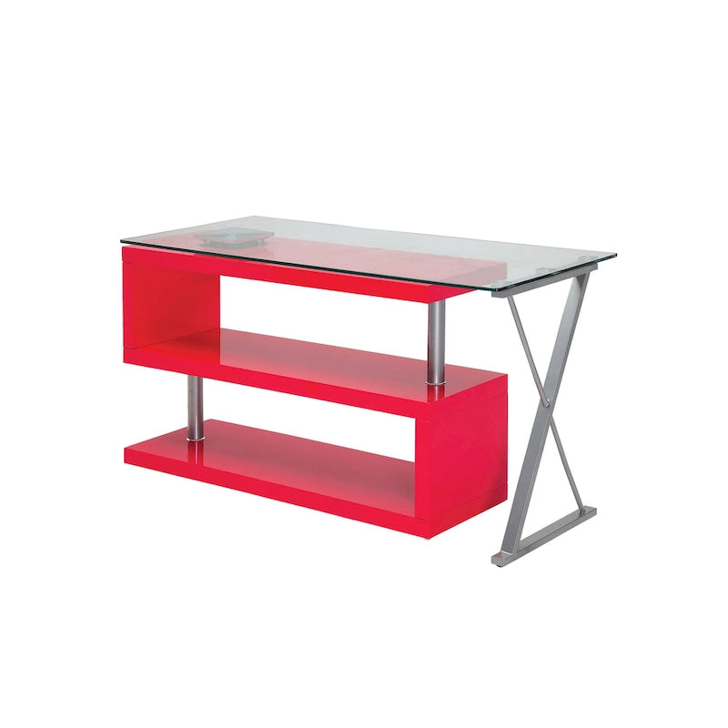 Bureau d'ordinateur convertible 59 po avec plateau en verre