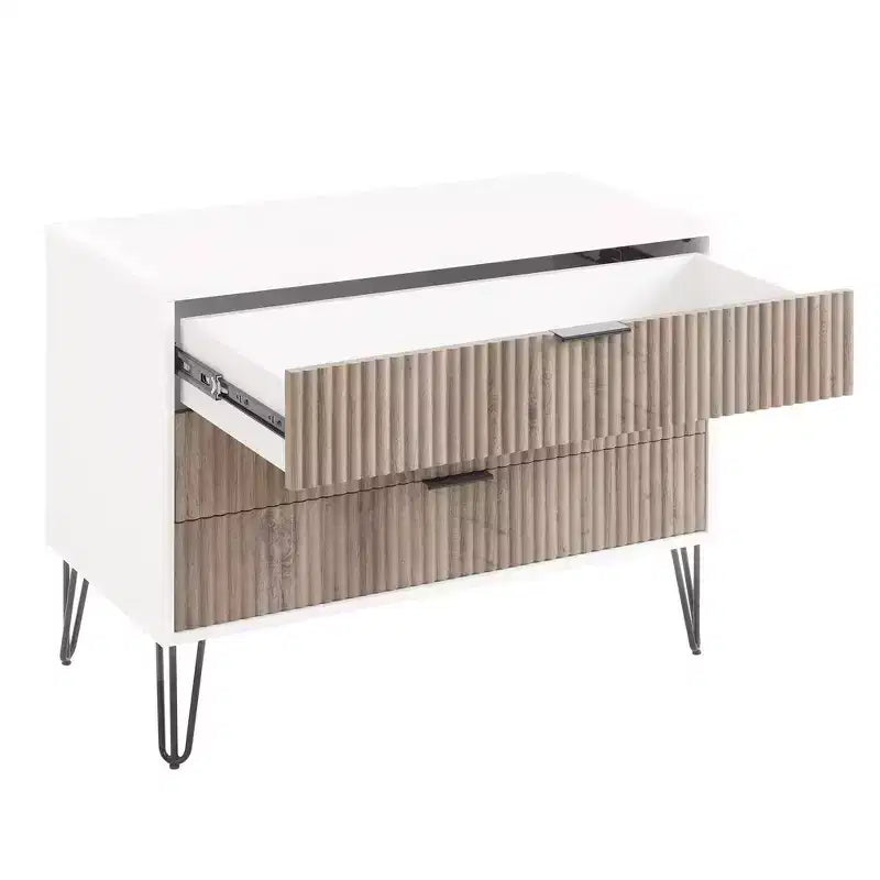 Manhattan Comfort Dumbo 2pc Modern 3 Drawer Dresser and 2 Drawer Nightstand Set