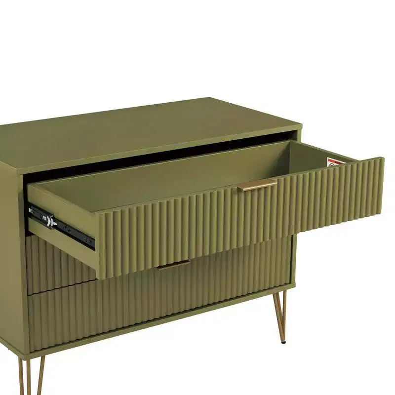 Manhattan Comfort Dumbo 2pc Modern 3 Drawer Dresser and 2 Drawer Nightstand Set