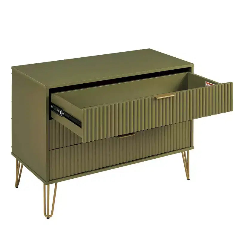 Manhattan Comfort Dumbo 2pc Modern 3 Drawer Dresser and 2 Drawer Nightstand Set