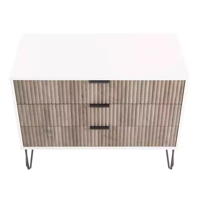 Manhattan Comfort Dumbo 2pc Modern 3 Drawer Dresser and 2 Drawer Nightstand Set