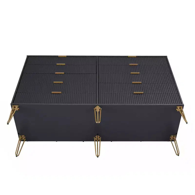 Manhattan Comfort Dumbo 2pc Modern 5 Drawer Dresser and 10 Drawer Double Dresser Set