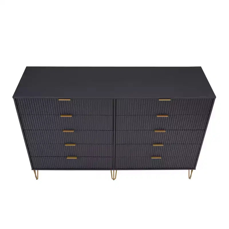 Manhattan Comfort Dumbo 2pc Modern 5 Drawer Dresser and 10 Drawer Double Dresser Set