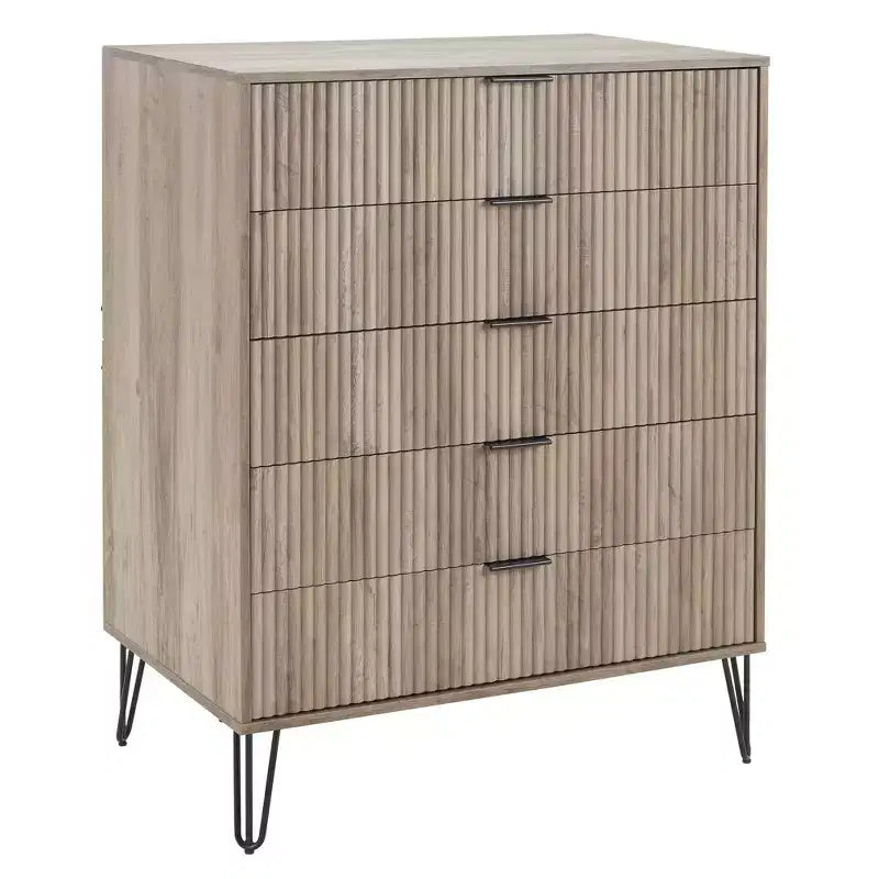 Manhattan Comfort Dumbo 2pc Modern 5 Drawer Dresser and 10 Drawer Double Dresser Set