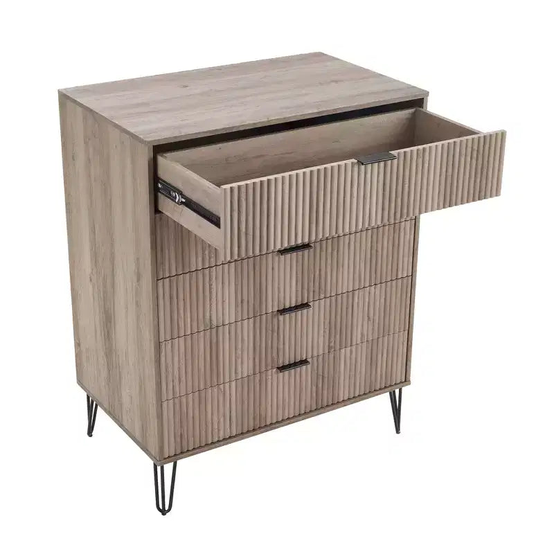 Manhattan Comfort Dumbo 2pc Modern 5 Drawer Dresser and 10 Drawer Double Dresser Set