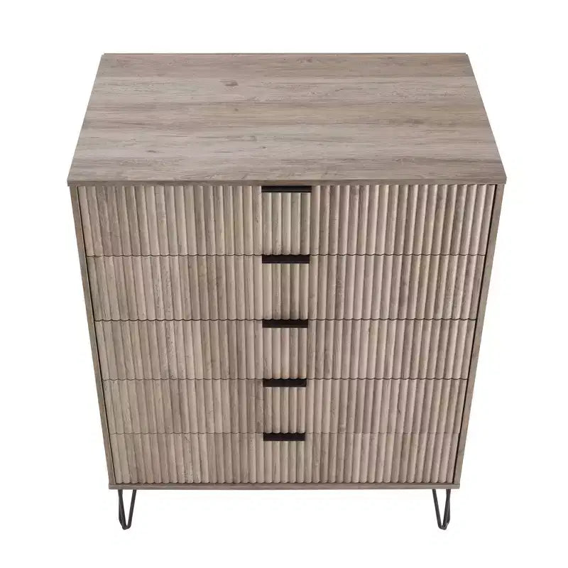 Manhattan Comfort Dumbo 2pc Modern 5 Drawer Dresser and 10 Drawer Double Dresser Set