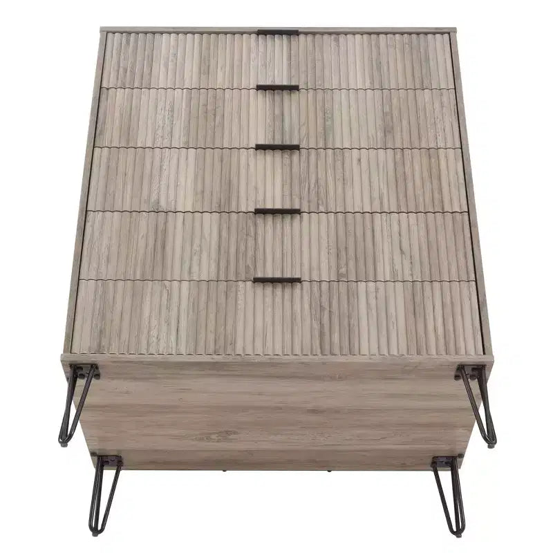 Manhattan Comfort Dumbo 2pc Modern 5 Drawer Dresser and 10 Drawer Double Dresser Set