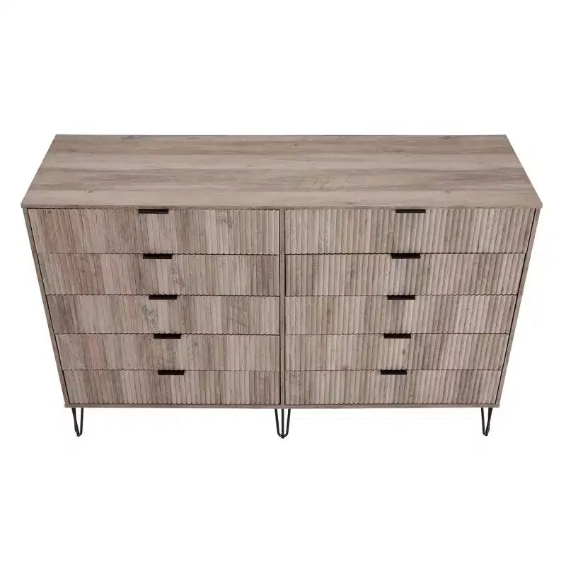 Manhattan Comfort Dumbo 2pc Modern 5 Drawer Dresser and 10 Drawer Double Dresser Set