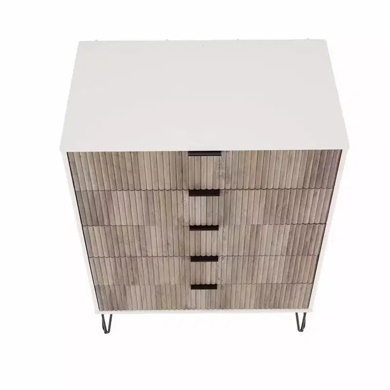 Manhattan Comfort Dumbo 2pc Modern 5 Drawer Dresser and 10 Drawer Double Dresser Set