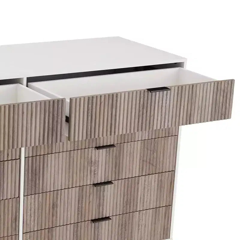 Manhattan Comfort Dumbo 2pc Modern 5 Drawer Dresser and 10 Drawer Double Dresser Set