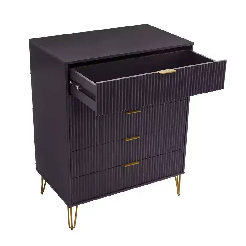 Manhattan Comfort Dumbo 2pc Modern 5 Drawer Dresser and 10 Drawer Double Dresser Set