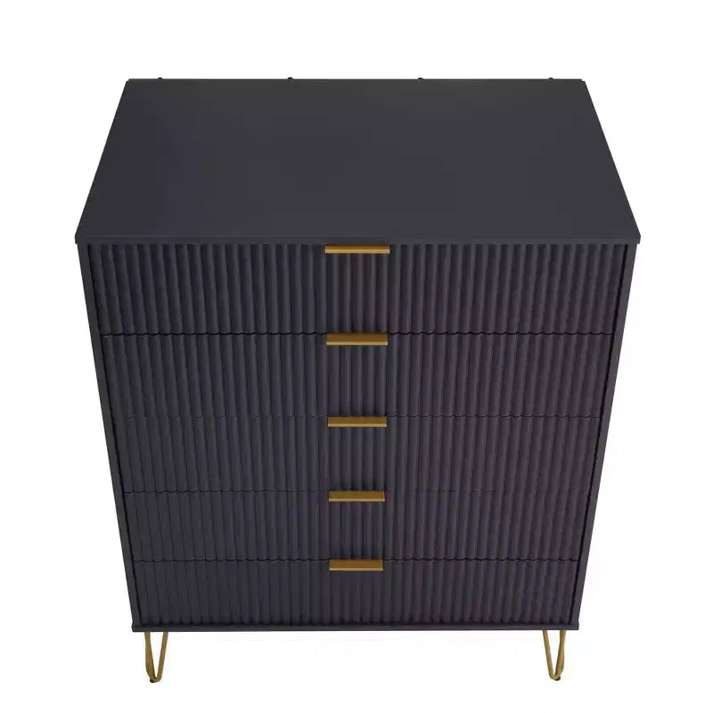 Manhattan Comfort Dumbo 2pc Modern 5 Drawer Dresser and 10 Drawer Double Dresser Set