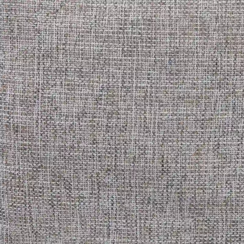 Fauteuil pivotant en lin tissé avec base en bois gris patiné