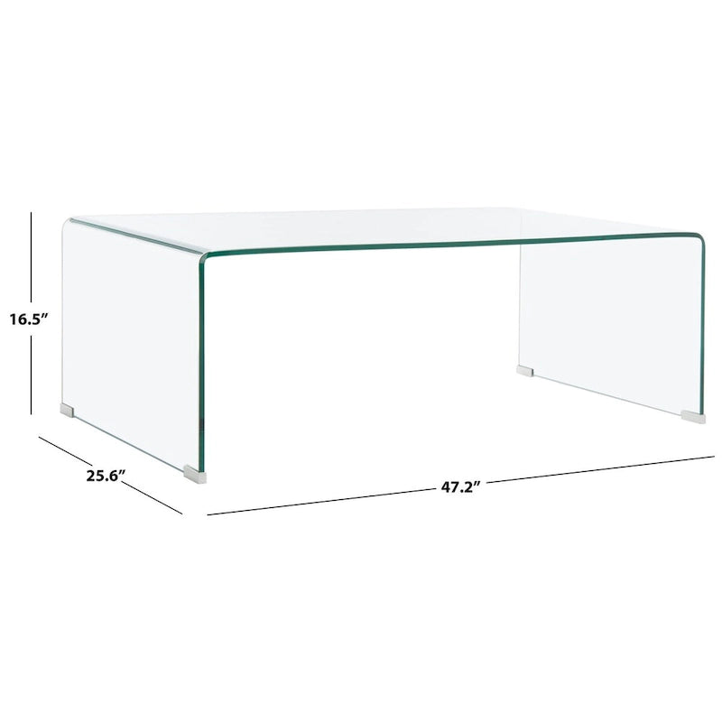 Table basse en verre trempé transparent