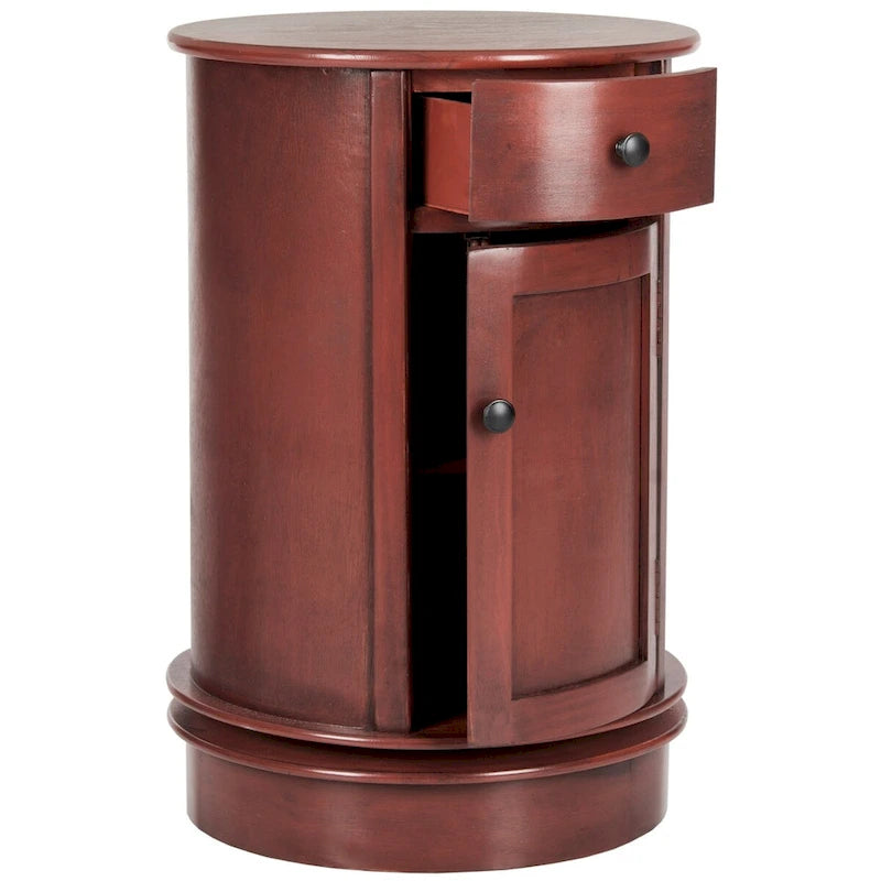 Table d'appoint pivotante avec tiroir et étagères de rangement