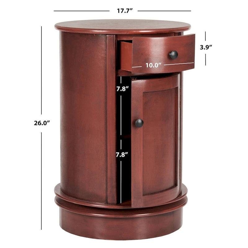 Table d'appoint pivotante avec tiroir et étagères de rangement