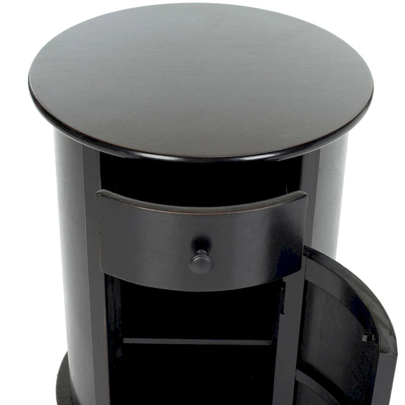 Table d'appoint pivotante avec tiroir et étagères de rangement