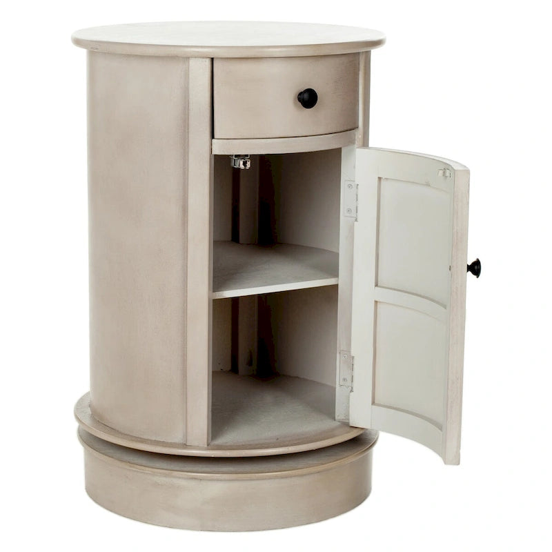 Table d'appoint pivotante avec tiroir et étagères de rangement