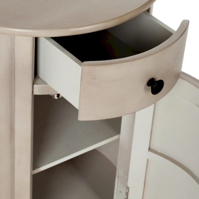 Table d'appoint pivotante avec tiroir et étagères de rangement