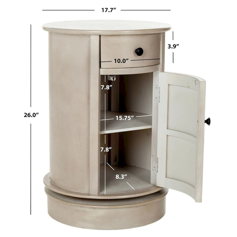 Table d'appoint pivotante avec tiroir et étagères de rangement