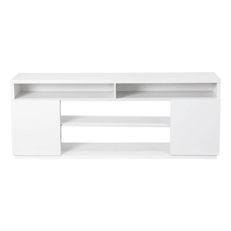 Meuble TV moderne blanc de 68 pouces avec cheminée électrique 3D de 36 pouces