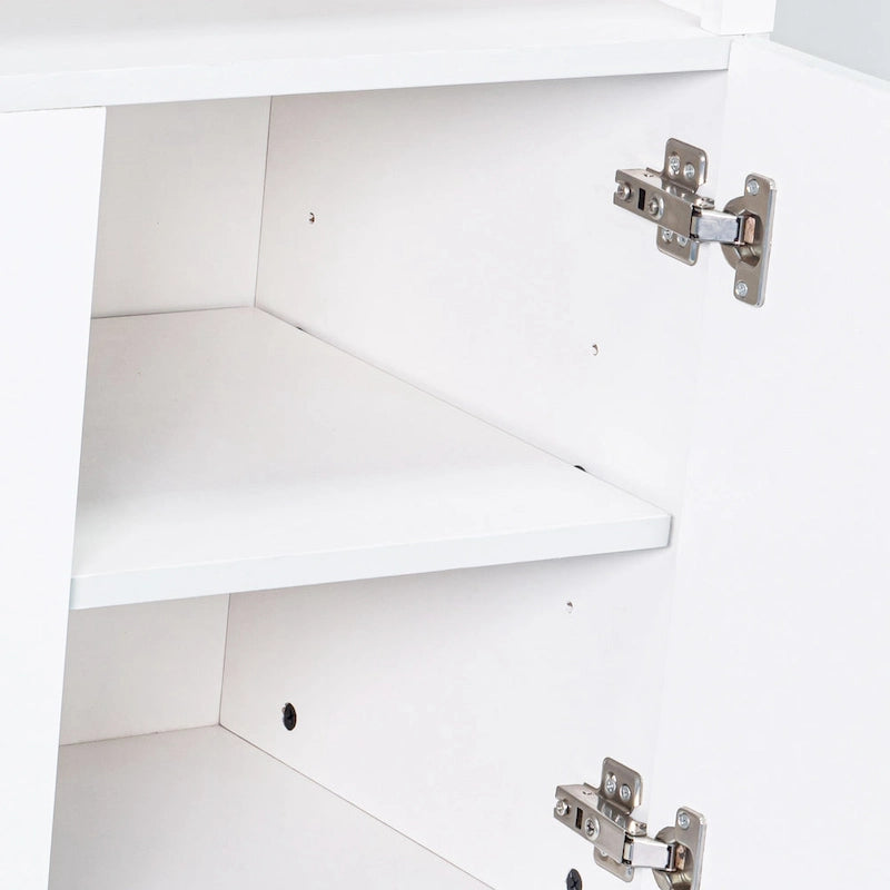 Meuble TV moderne blanc de 68 pouces avec cheminée électrique 3D de 36 pouces