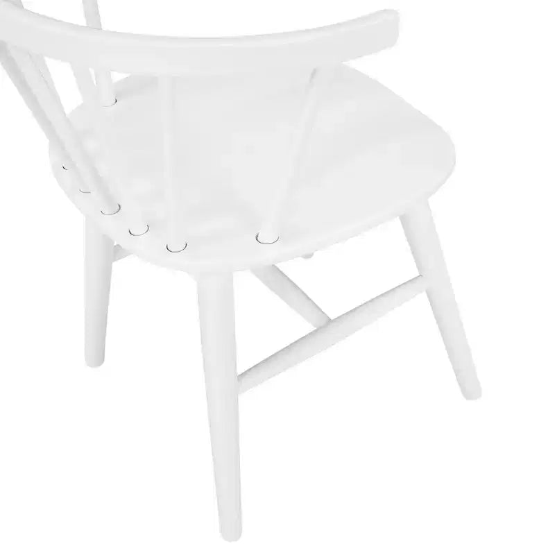 Alwynn White and Natural Wood 7-piece Dining Set, Dining Table with 6 Windsor Chairs