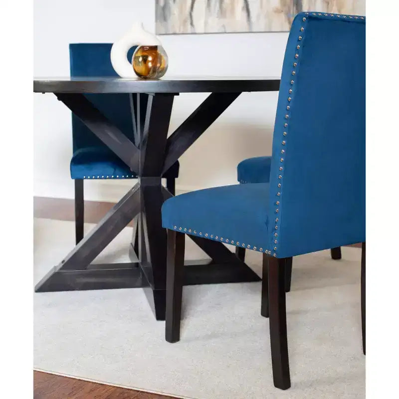 Roundhill Furniture Enbridge 5-piece Dining Set, Cross-Buck Dining Table with 4 Stylish Chairs