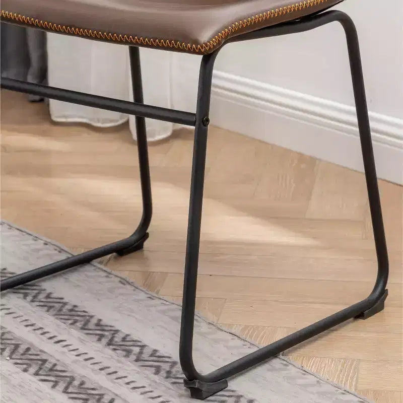 Roundhill Furniture Aryven Industrial 7-Piece Dining Set, Antique Brown