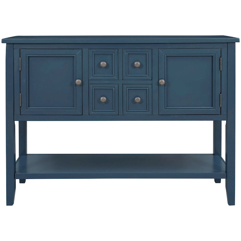 Buffet/bahut en bois massif de 46 po avec tiroirs, portes d'armoire et étagère inférieure