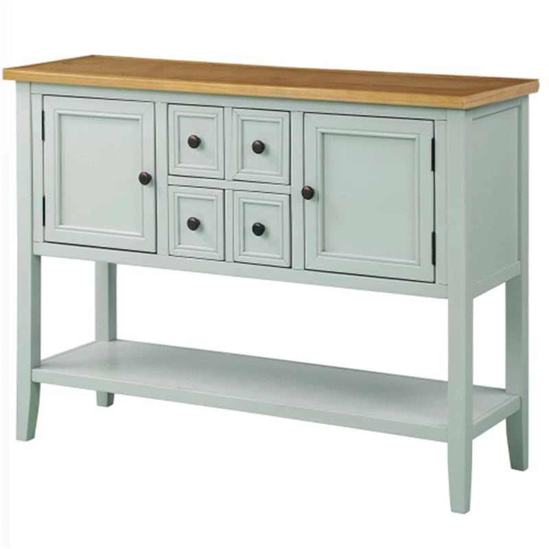 Buffet/bahut en bois massif de 46 po avec tiroirs, portes d'armoire et étagère inférieure