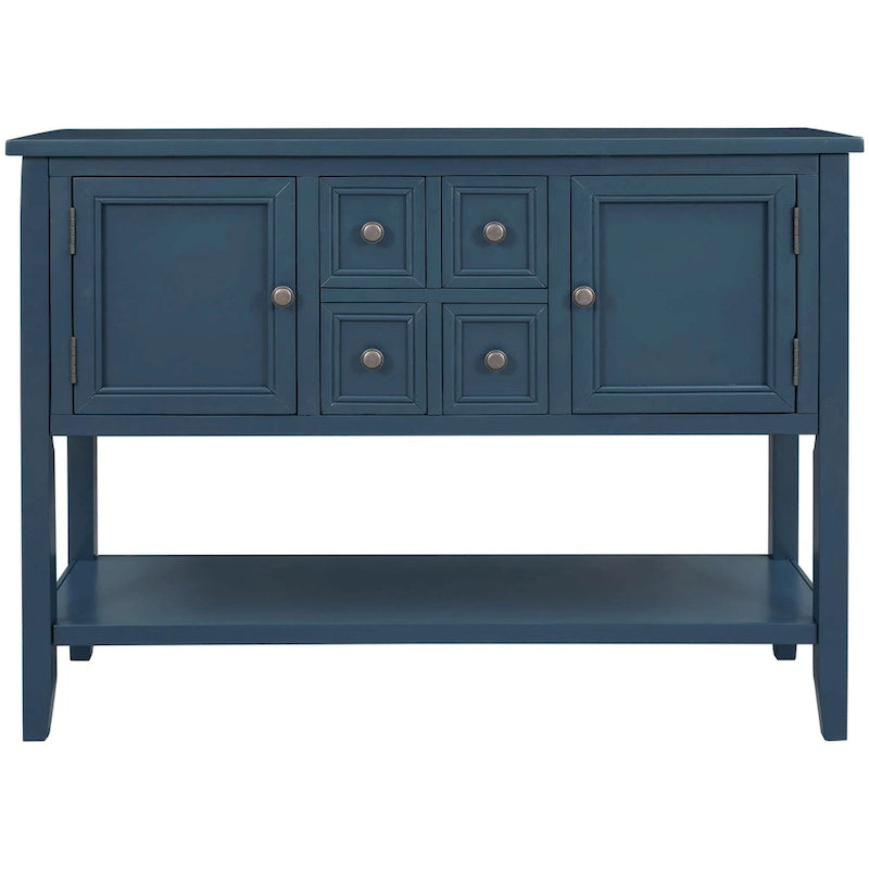 Buffet/bahut en bois massif de 46 po avec tiroirs, portes d'armoire et étagère inférieure