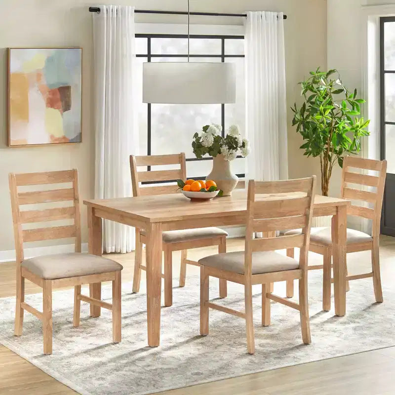Lifestorey 5pc Peggy Farmhouse Rectangular Dining Set