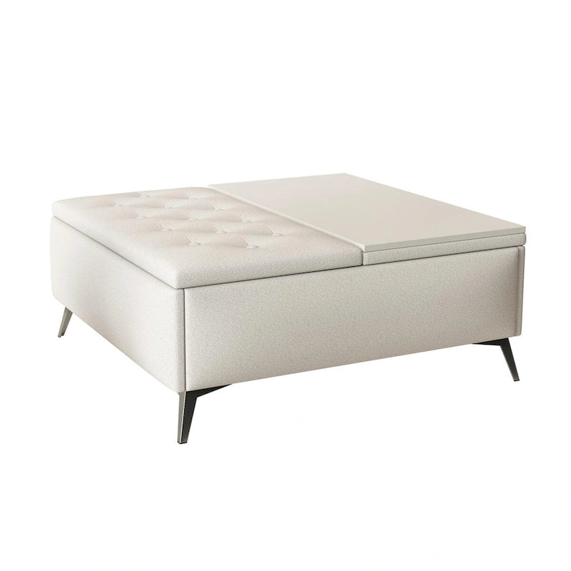 Table basse pouf de rangement relevable carré de 35 po