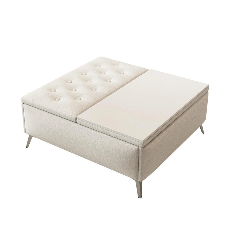 Table basse pouf de rangement relevable carré de 35 po