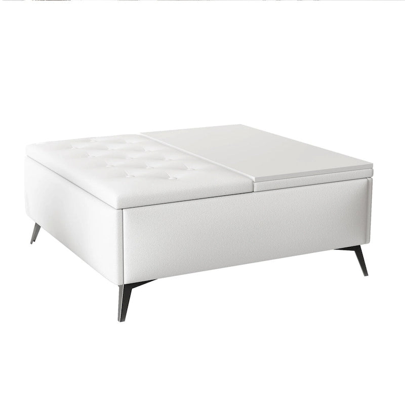 Table basse pouf de rangement relevable carré de 35 po
