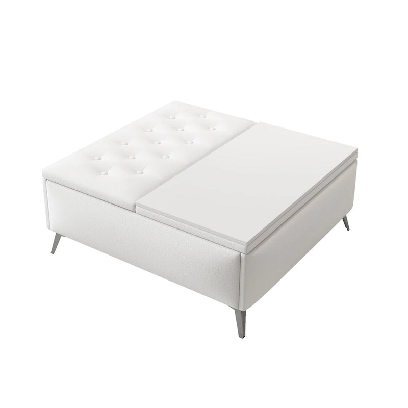 Table basse pouf de rangement relevable carré de 35 po