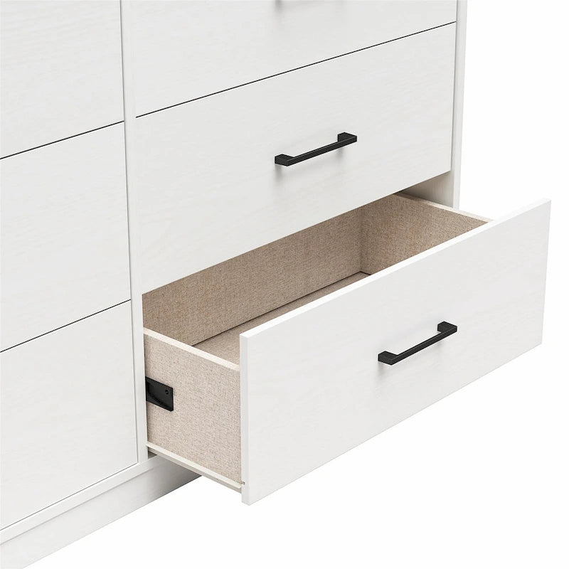 Commode large à 6 tiroirs au fini stratifié