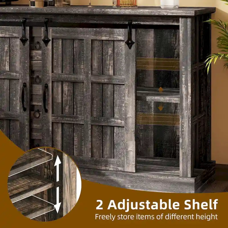 Buffet de ferme avec portes coulissantes et 4 tiroirs