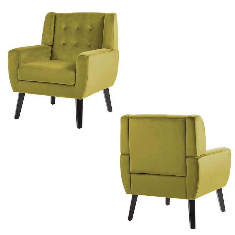 Set of 2 Velvet Living Room Accent Chair Upholstered Armchair