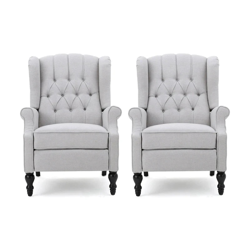 Walter Tufted Fabric Recliners (Set of 2) by Christopher Knight Home