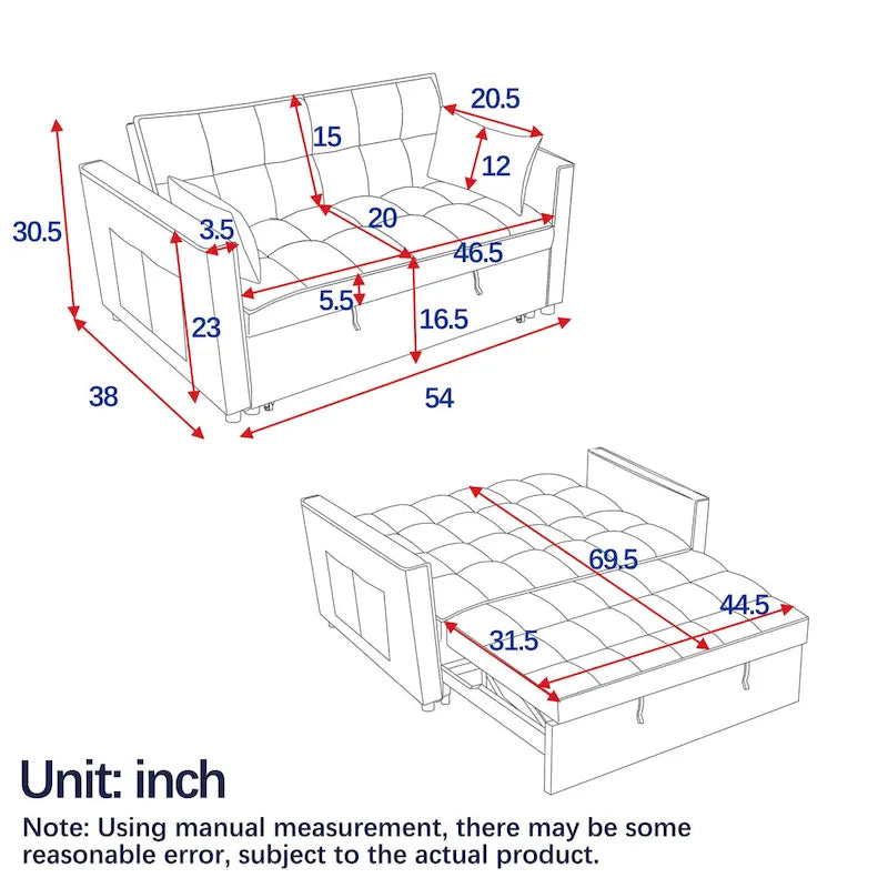 2-Seater Convertible Sofa