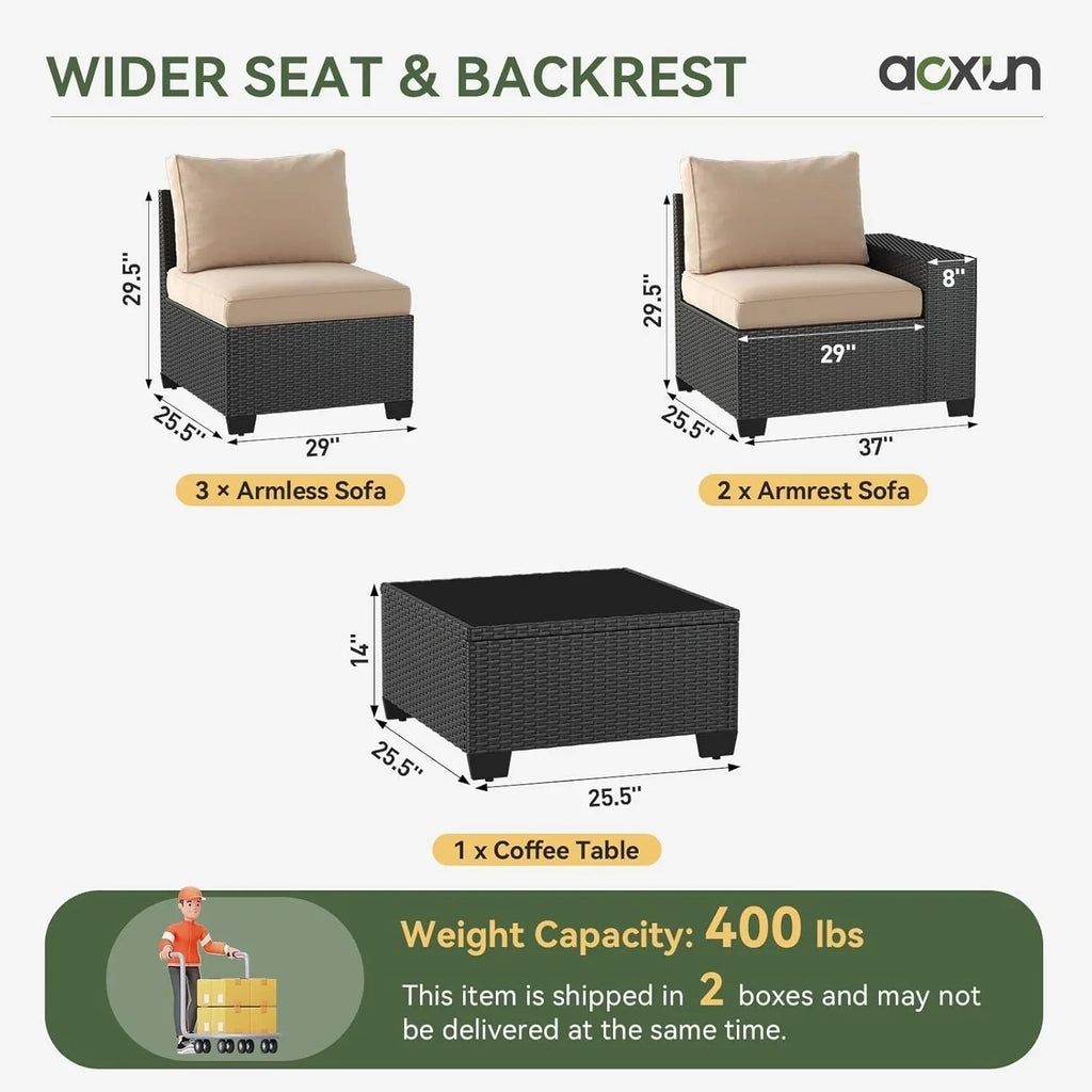 Outdoor Patio Furniture Sets with 4in Thicken Cushion