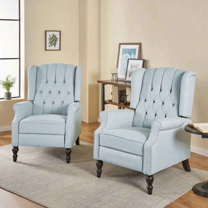 Walter Tufted Fabric Recliners (Set of 2) by Christopher Knight Home
