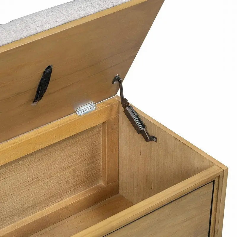 Shoe Bench with Removable Cushion and Hidden Storage for Entryway and Living Room Organization