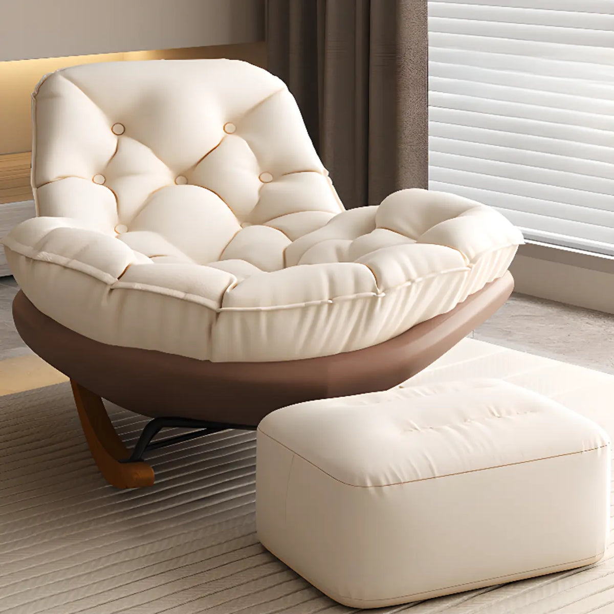 Scandinavian Upholstered Rocking Chair with Optional Ottoman
